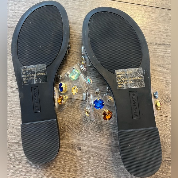 Steve Madden Clear Lucite Shani Jewel Sandals - 9.5 - Picture 5 of 6